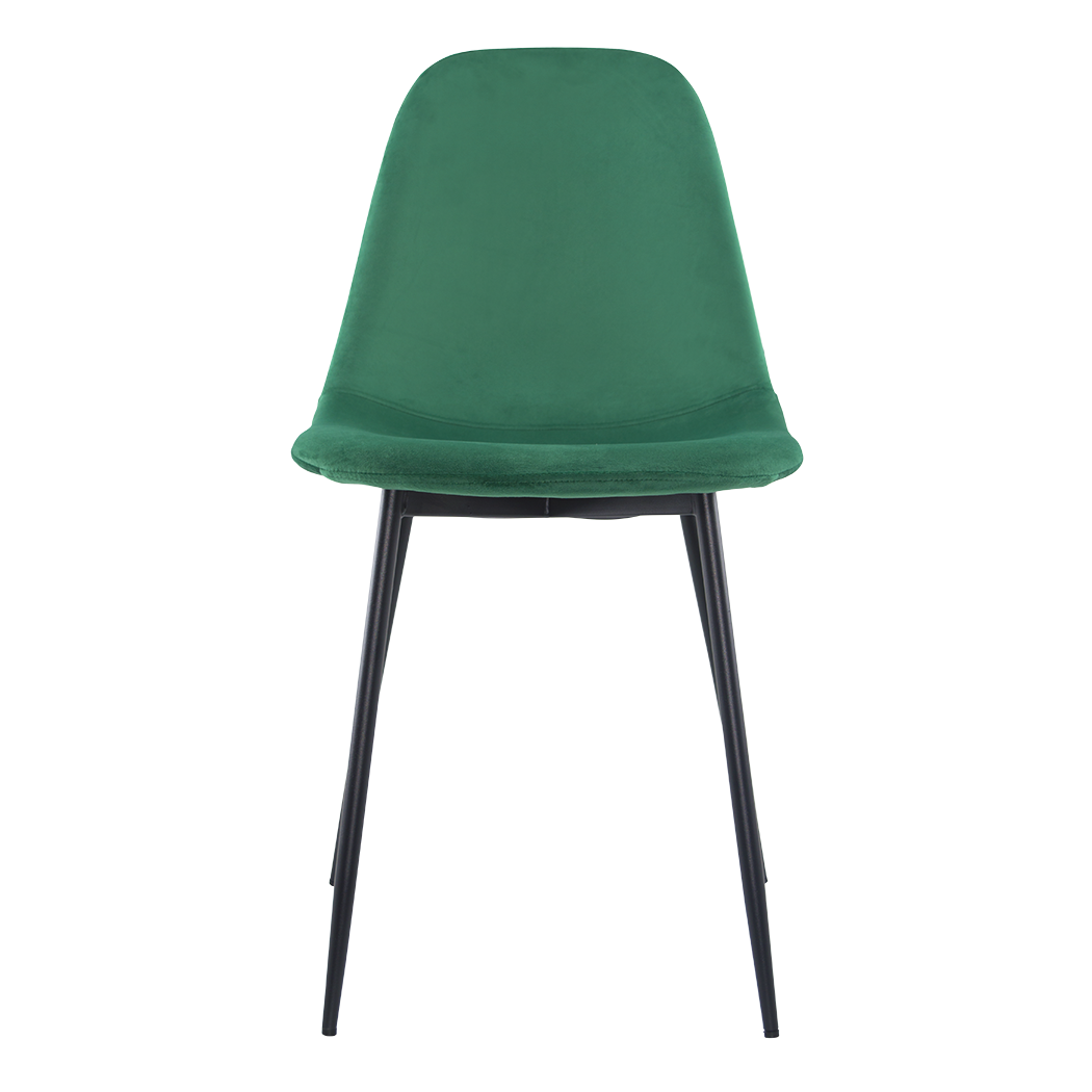 Lot de 4 chaises LOLA au design moderne en velours, structure en métal.
