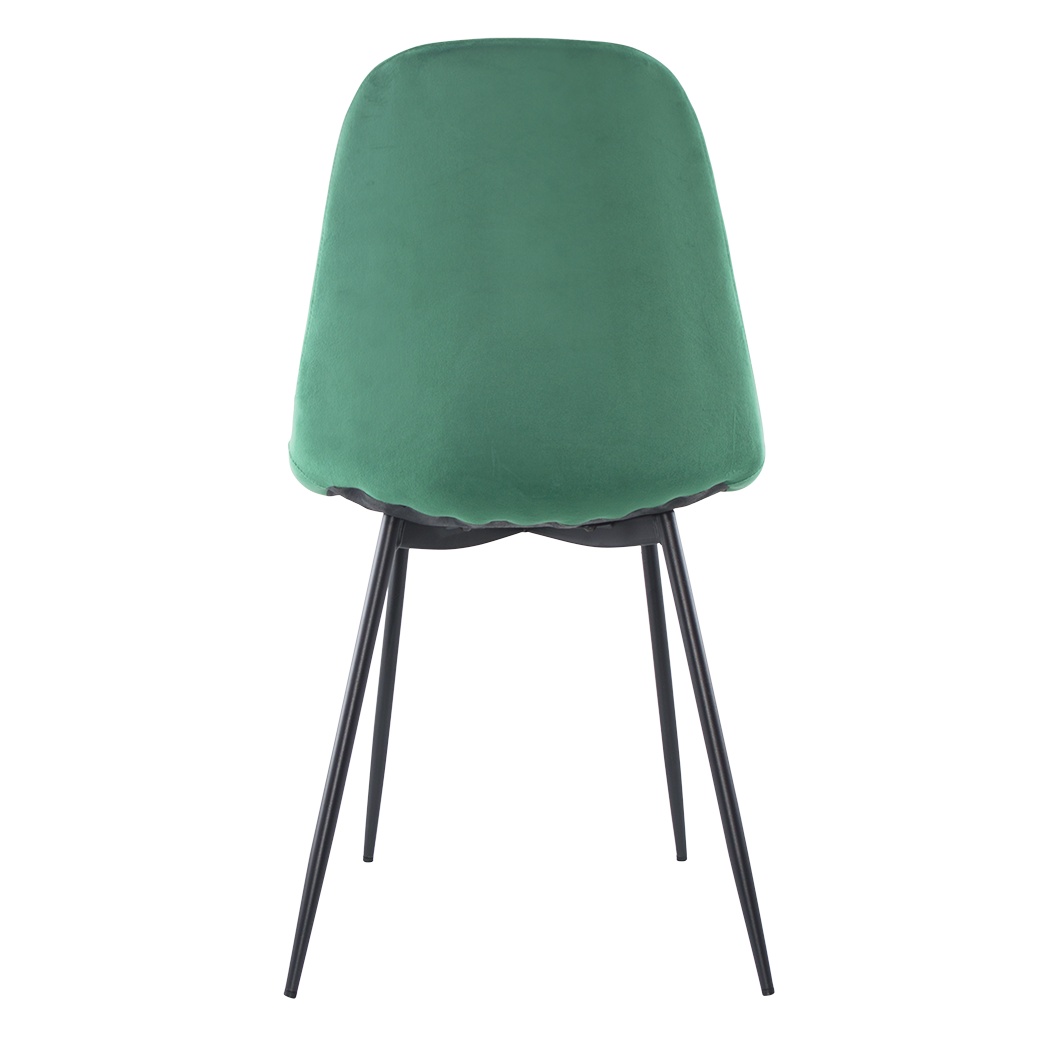 Lot de 4 chaises LOLA au design moderne en velours, structure en métal.