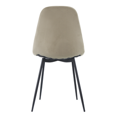 Lot de 4 chaises LOLA au design moderne en velours, structure en métal.