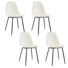 Lot de 4 chaises LOLA au design moderne en velours, structure en métal.
