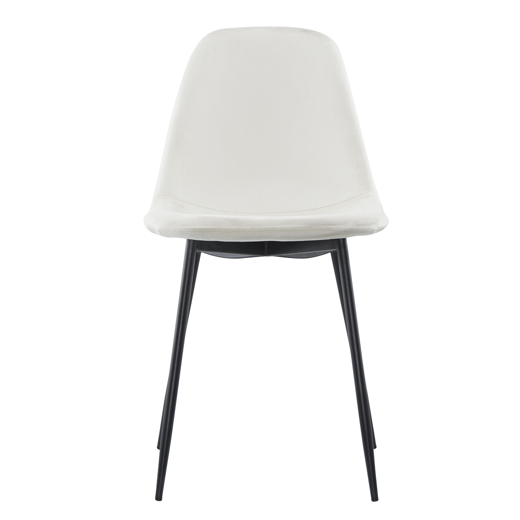Lot de 4 chaises LOLA au design moderne en velours, structure en métal.