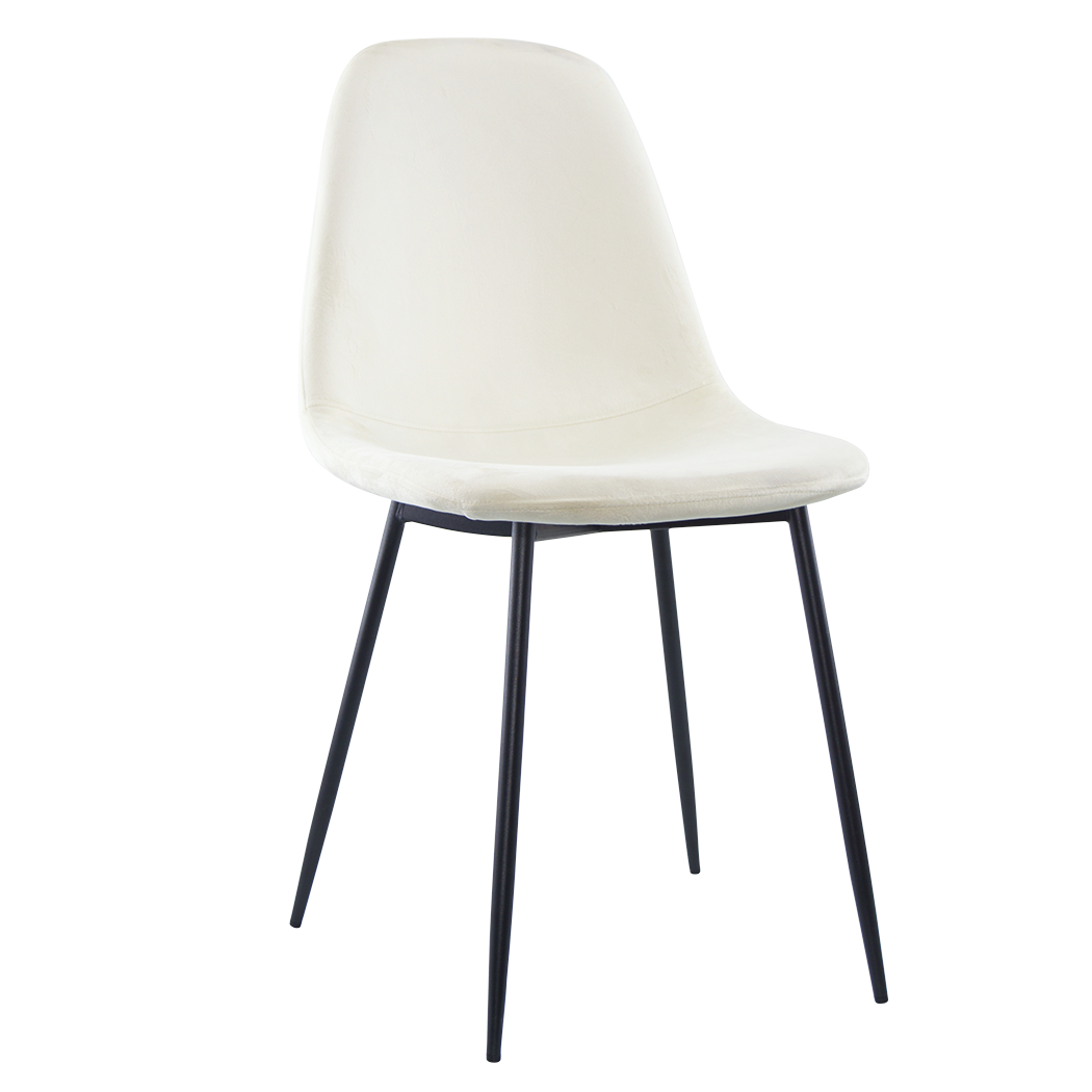 Lot de 4 chaises LOLA au design moderne en velours, structure en métal.