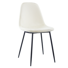 Lot de 4 chaises LOLA au design moderne en velours, structure en métal.