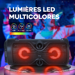 Haut-parleur Bluetooth avec microphone karaoké et lumière LED, portable