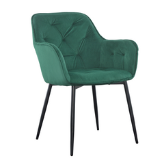 Ensemble de 2 fauteuils en velours QUEEN rétro, avec dossier rembourré.