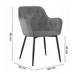 Ensemble de 2 fauteuils en velours QUEEN rétro, avec dossier rembourré.