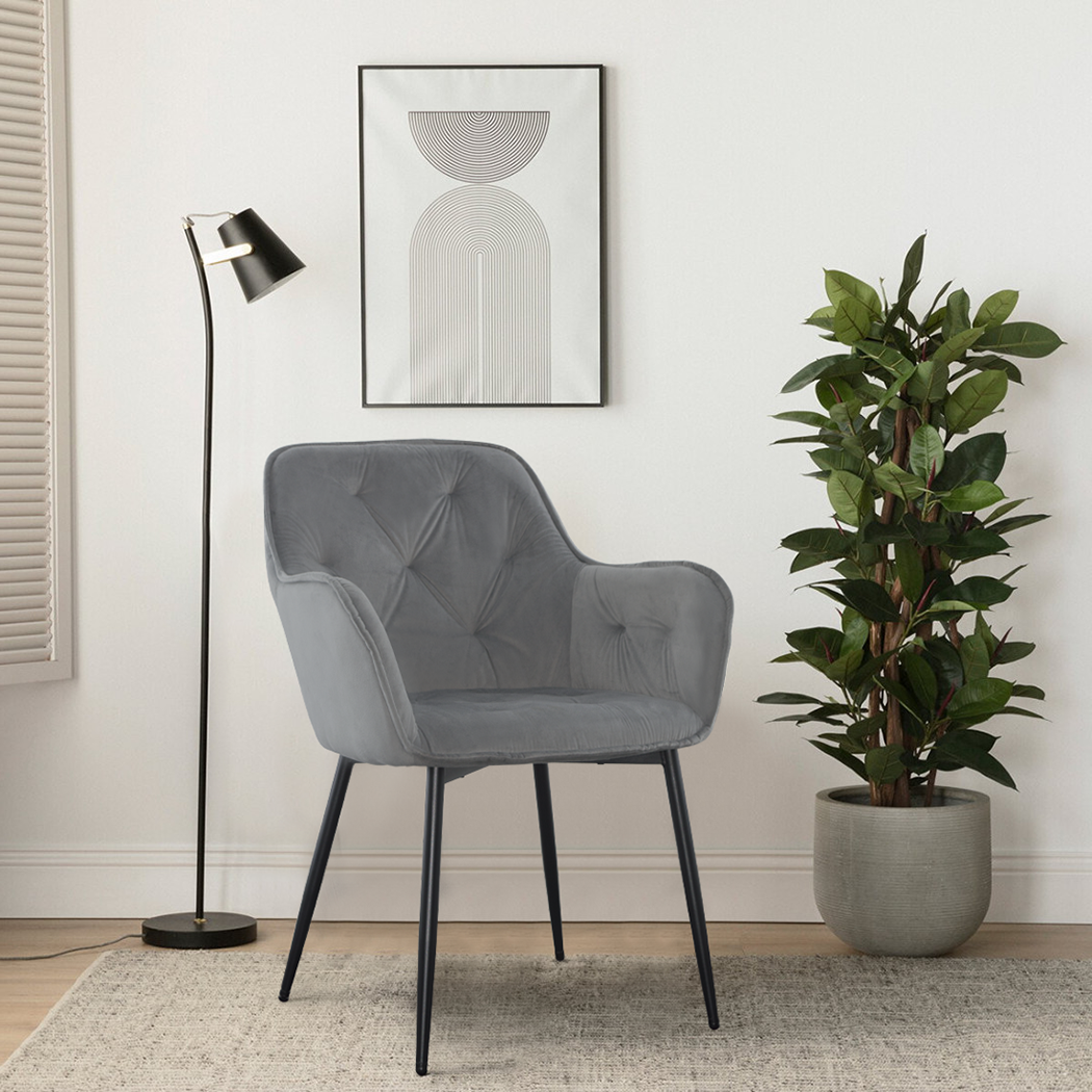 Ensemble de 2 fauteuils en velours QUEEN rétro, avec dossier rembourré.