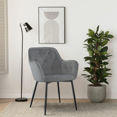 Ensemble de 2 fauteuils en velours QUEEN rétro, avec dossier rembourré.
