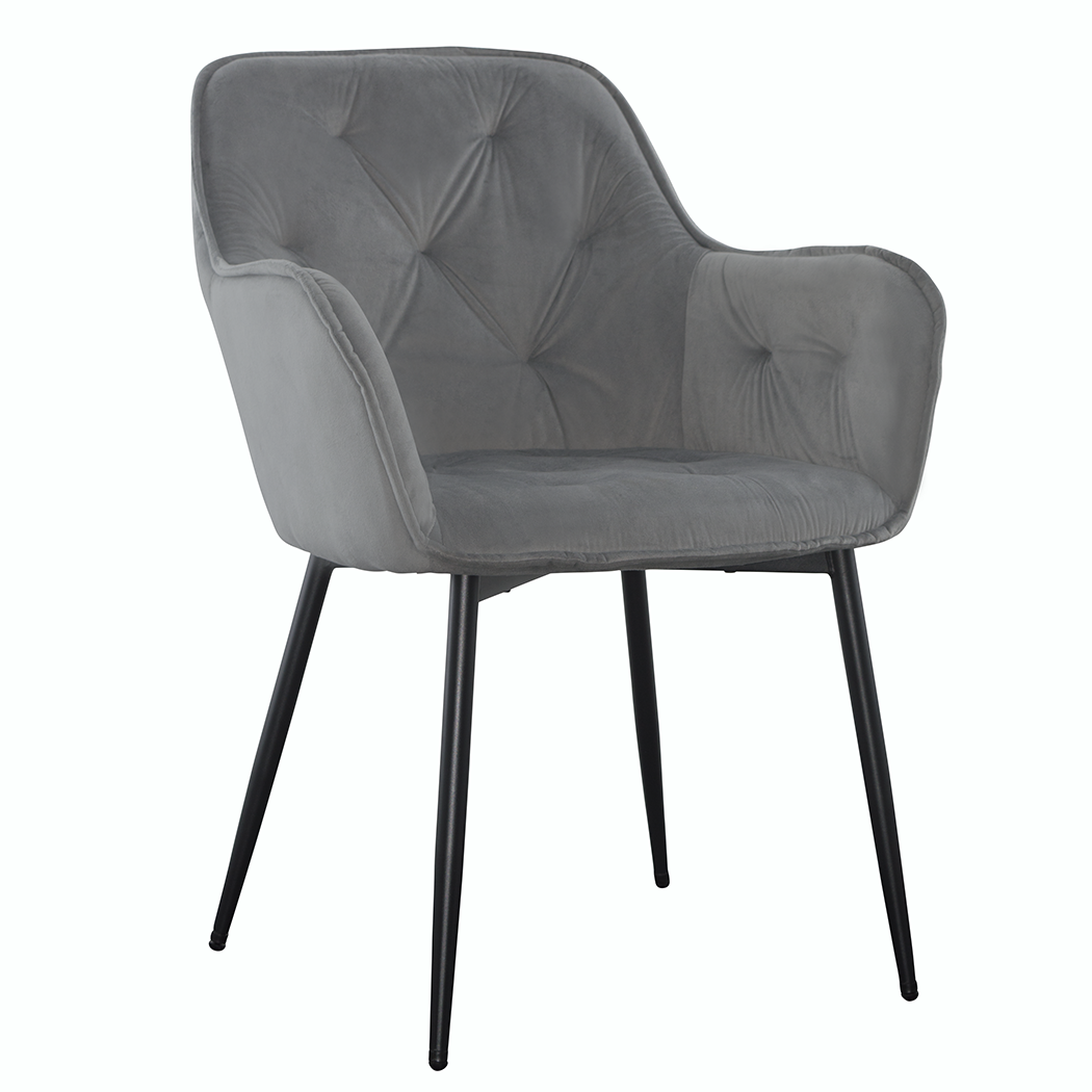 Ensemble de 2 fauteuils en velours QUEEN rétro, avec dossier rembourré.