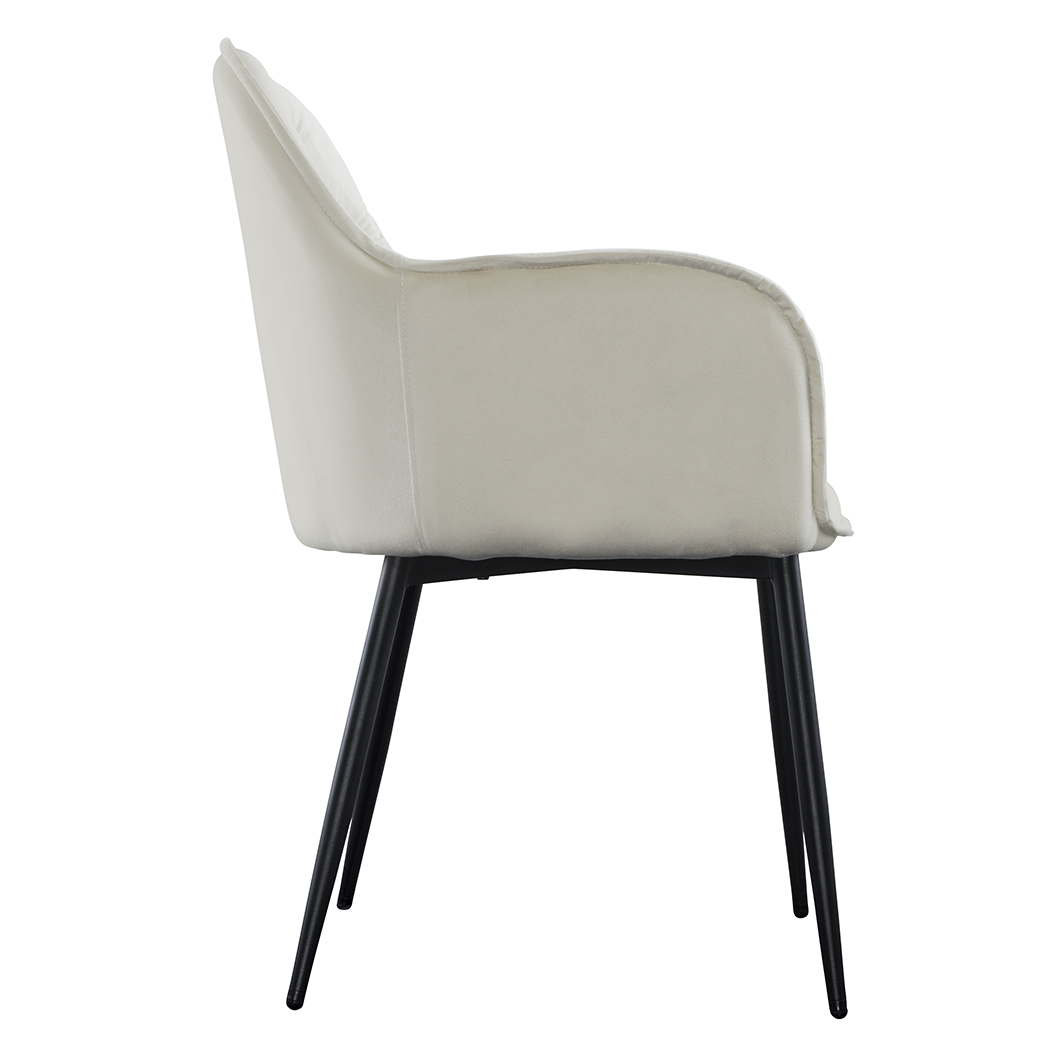 Ensemble de 2 fauteuils en velours QUEEN rétro, avec dossier rembourré.