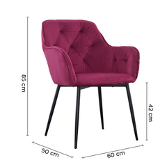 Ensemble de 2 fauteuils en velours QUEEN rétro, avec dossier rembourré.