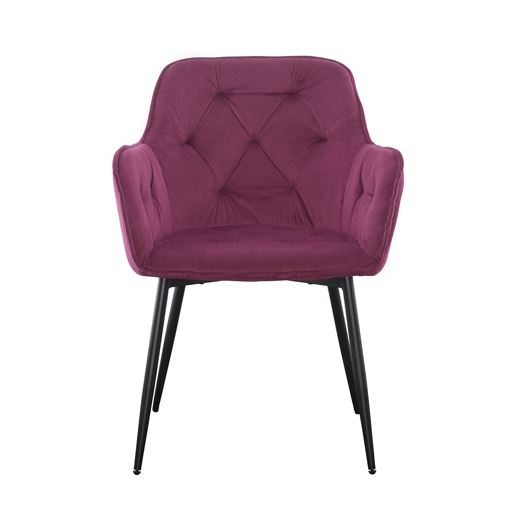 Ensemble de 2 fauteuils en velours QUEEN rétro, avec dossier rembourré.