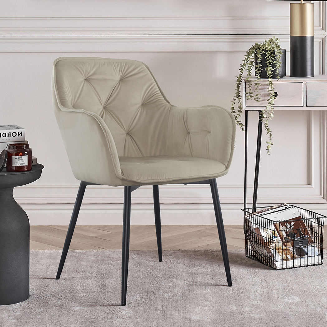 Ensemble de 2 fauteuils en velours QUEEN rétro, avec dossier rembourré.