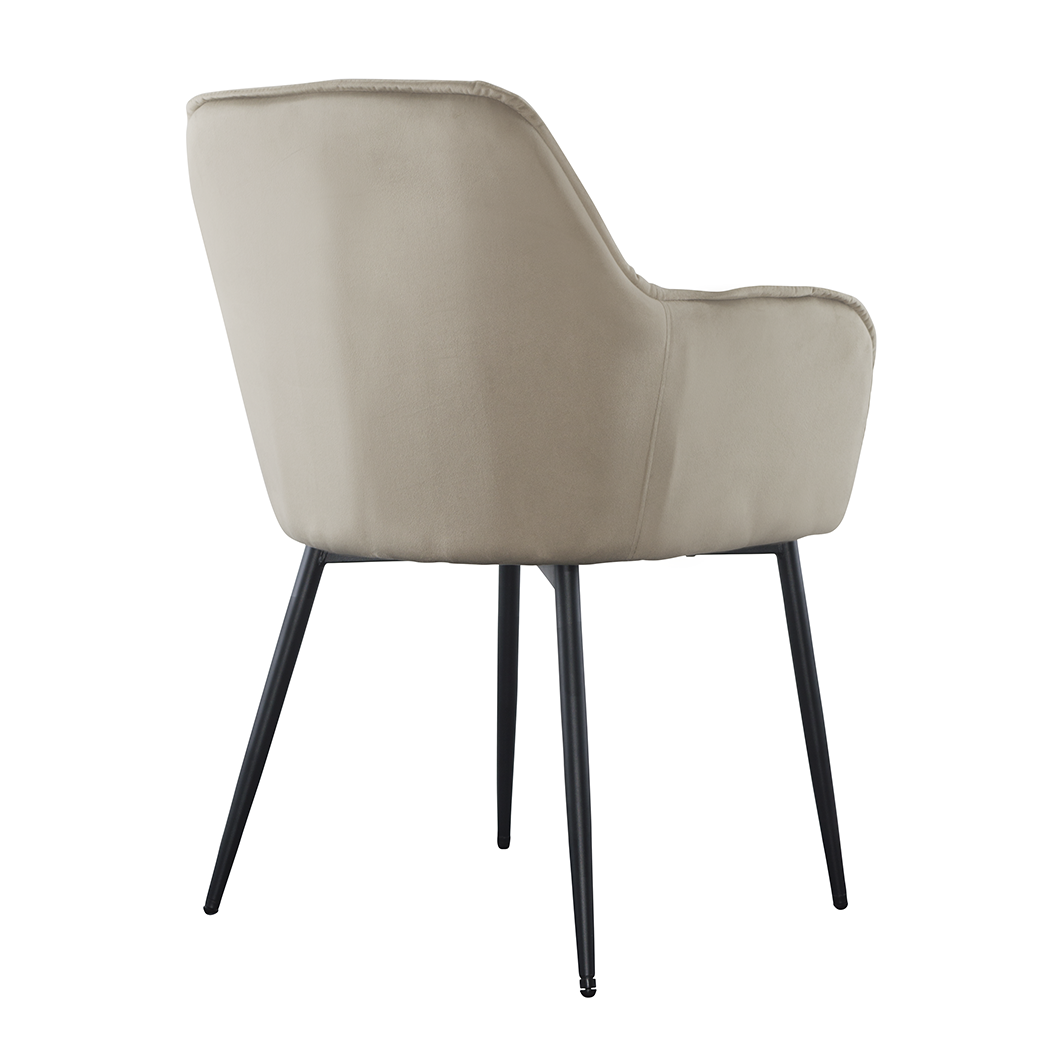 Ensemble de 2 fauteuils en velours QUEEN rétro, avec dossier rembourré.