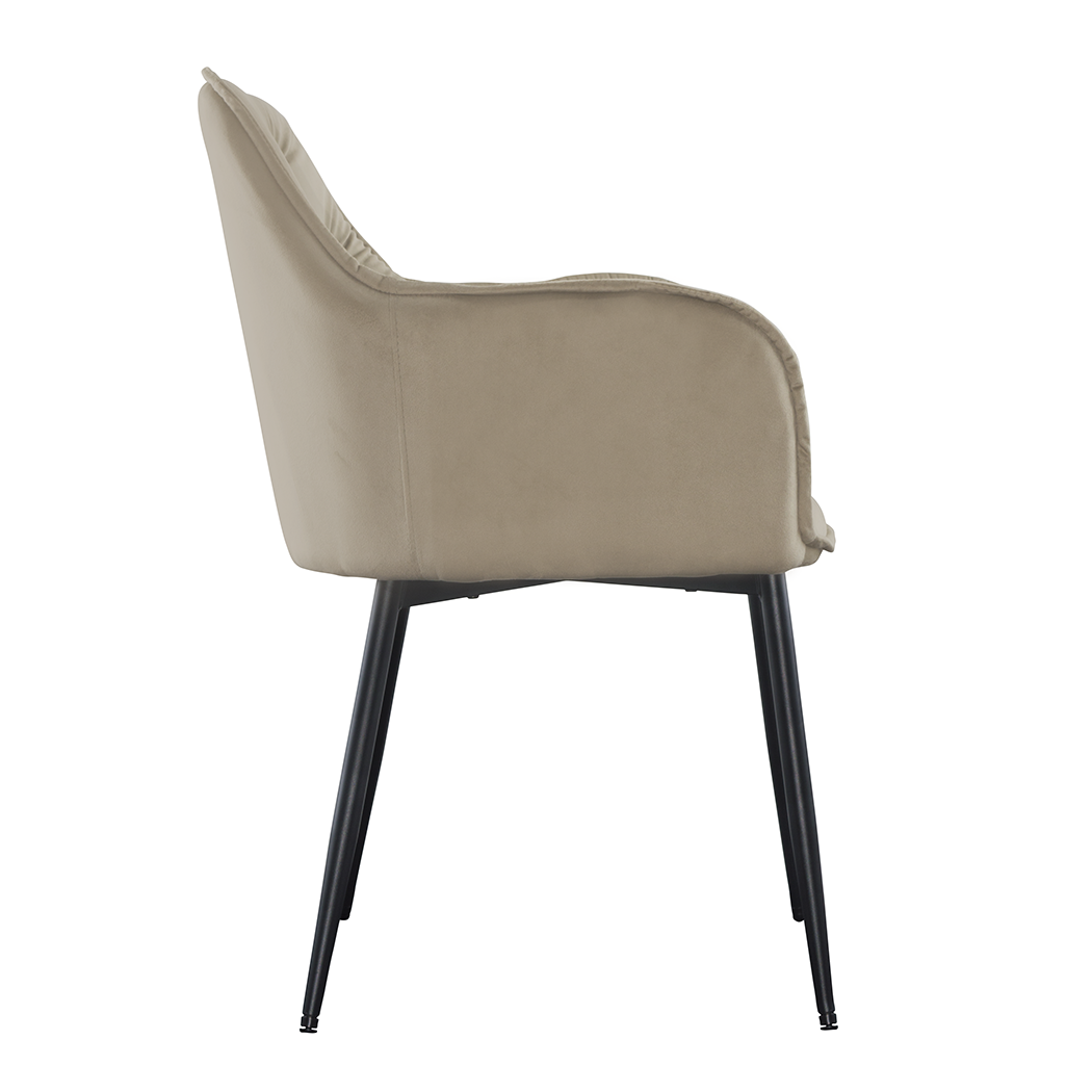 Ensemble de 2 fauteuils en velours QUEEN rétro, avec dossier rembourré.