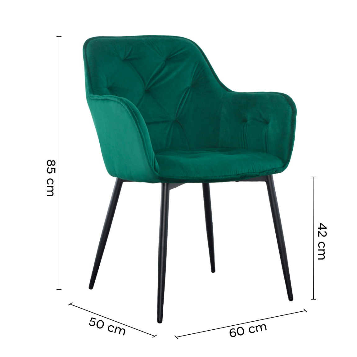Ensemble de 2 fauteuils en velours QUEEN rétro, avec dossier rembourré.