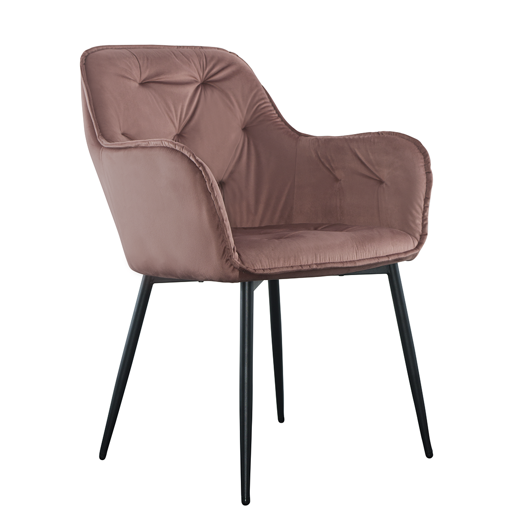 Ensemble de 2 fauteuils en velours QUEEN rétro, avec dossier rembourré.