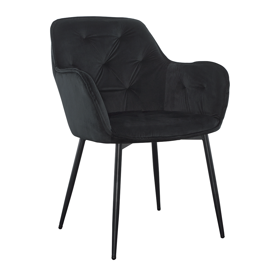Ensemble de 2 fauteuils en velours QUEEN rétro, avec dossier rembourré.