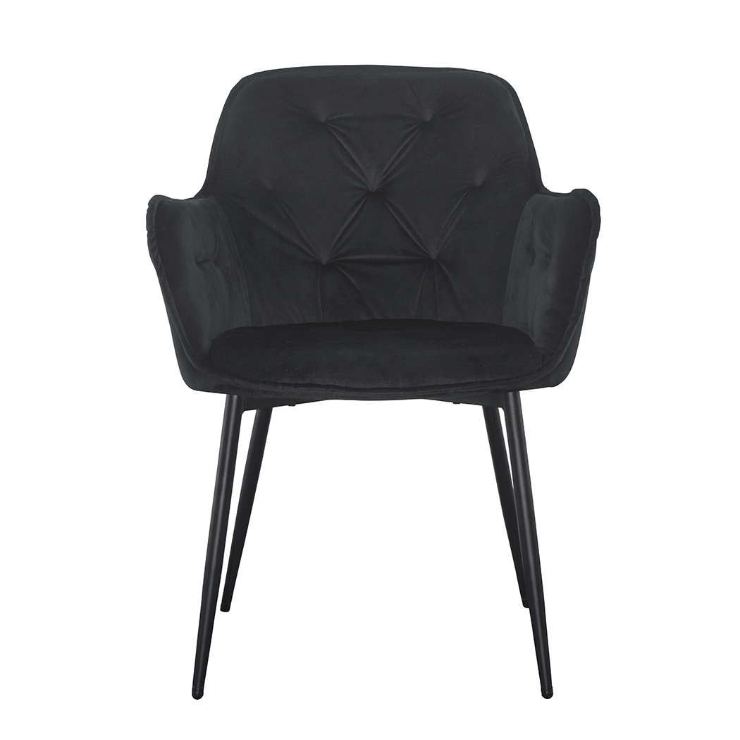 Ensemble de 2 fauteuils en velours QUEEN rétro, avec dossier rembourré.