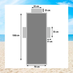 Serviette de Plage avec Poches et Coussin Gonflable en Microfibre