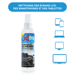Dégraissant pour affichages LCD 200 ml anti-traces avec chiffon en microfibre