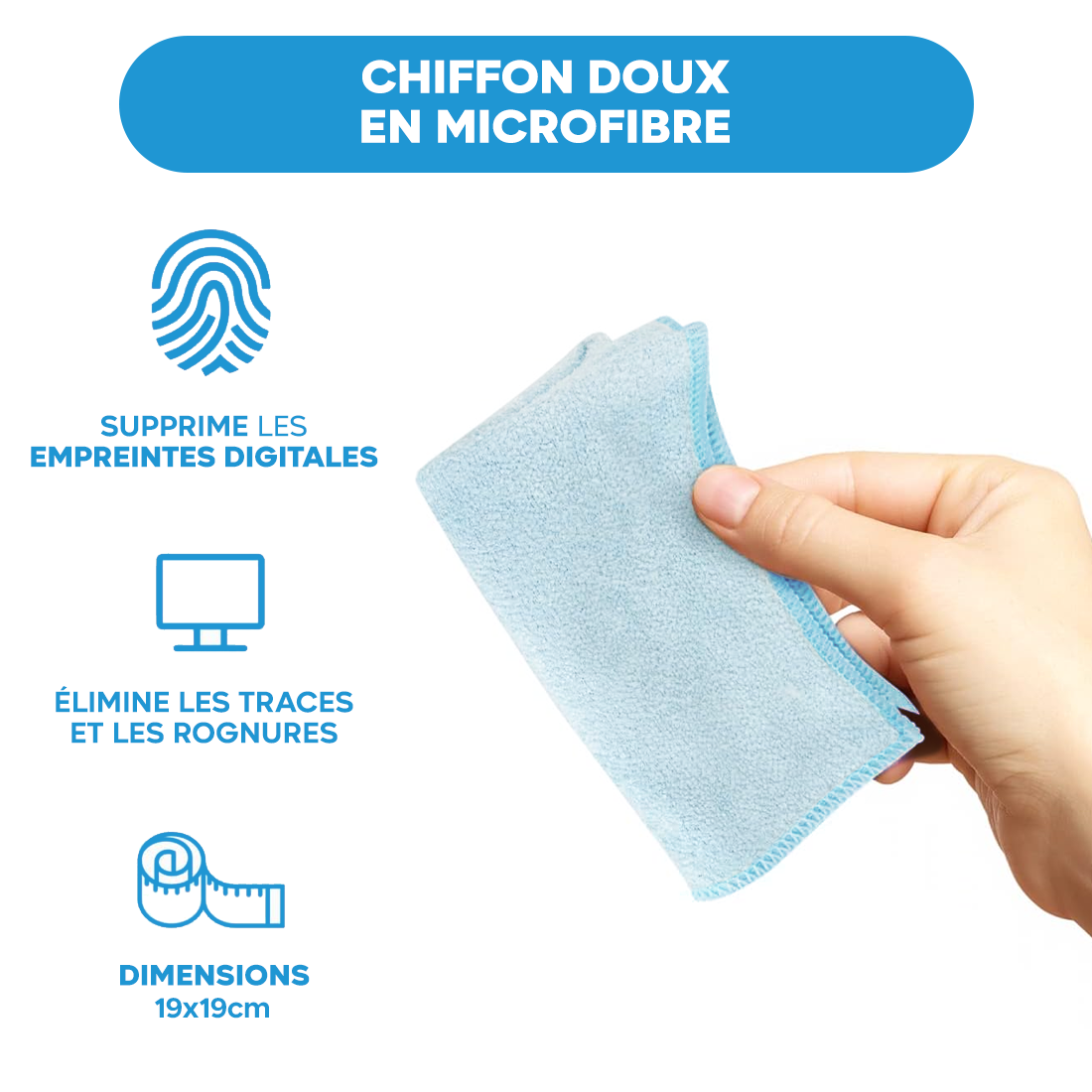 Dégraissant pour affichages LCD 200 ml anti-traces avec chiffon en microfibre