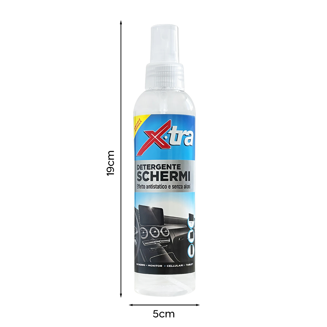 Dégraissant pour affichages LCD 200 ml anti-traces avec chiffon en microfibre
