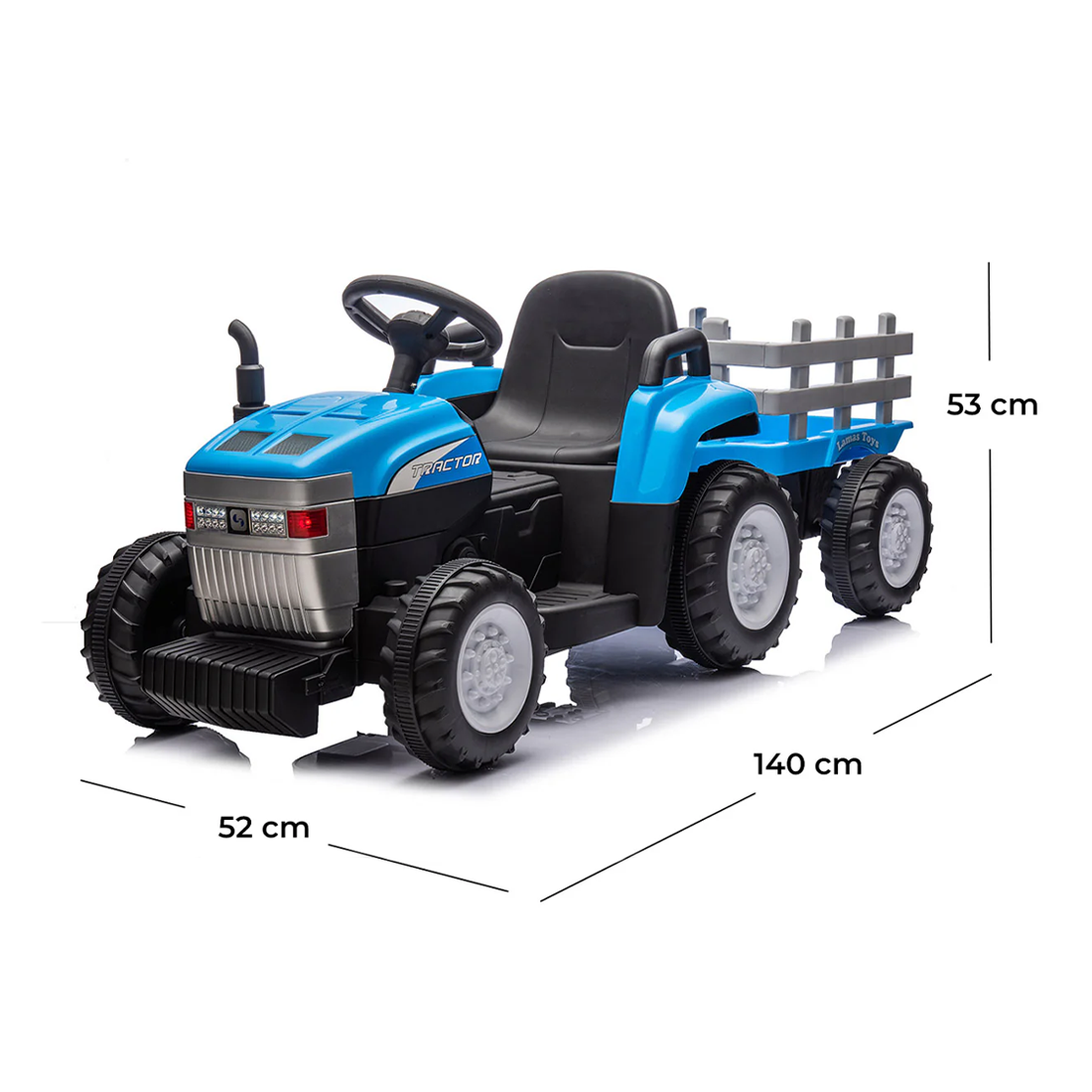 Tracteur Électrique pour Enfants Lamas LT984 avec Remorque Amovible 12V