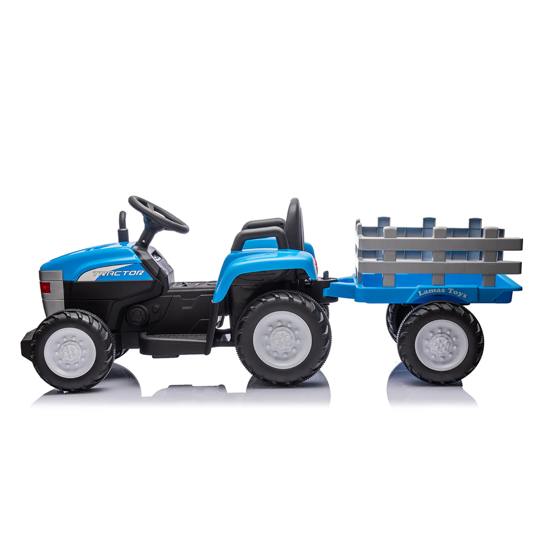 Tracteur Électrique pour Enfants Lamas LT984 avec Remorque Amovible 12V