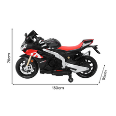 Moto Électrique pour Enfants LT973 Aprilia RSV4 BIG Noire avec Lumières et Sons