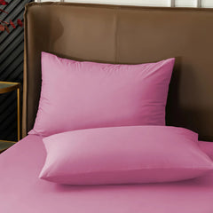 Ensemble de 2 Taies d'Oreiller en Coton Uni pour Lit Double 50x80cm