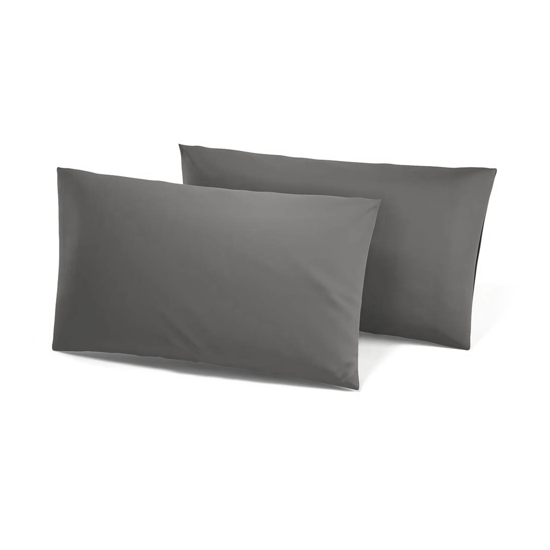 Ensemble de 2 Taies d'Oreiller en Coton Uni pour Lit Double 50x80cm