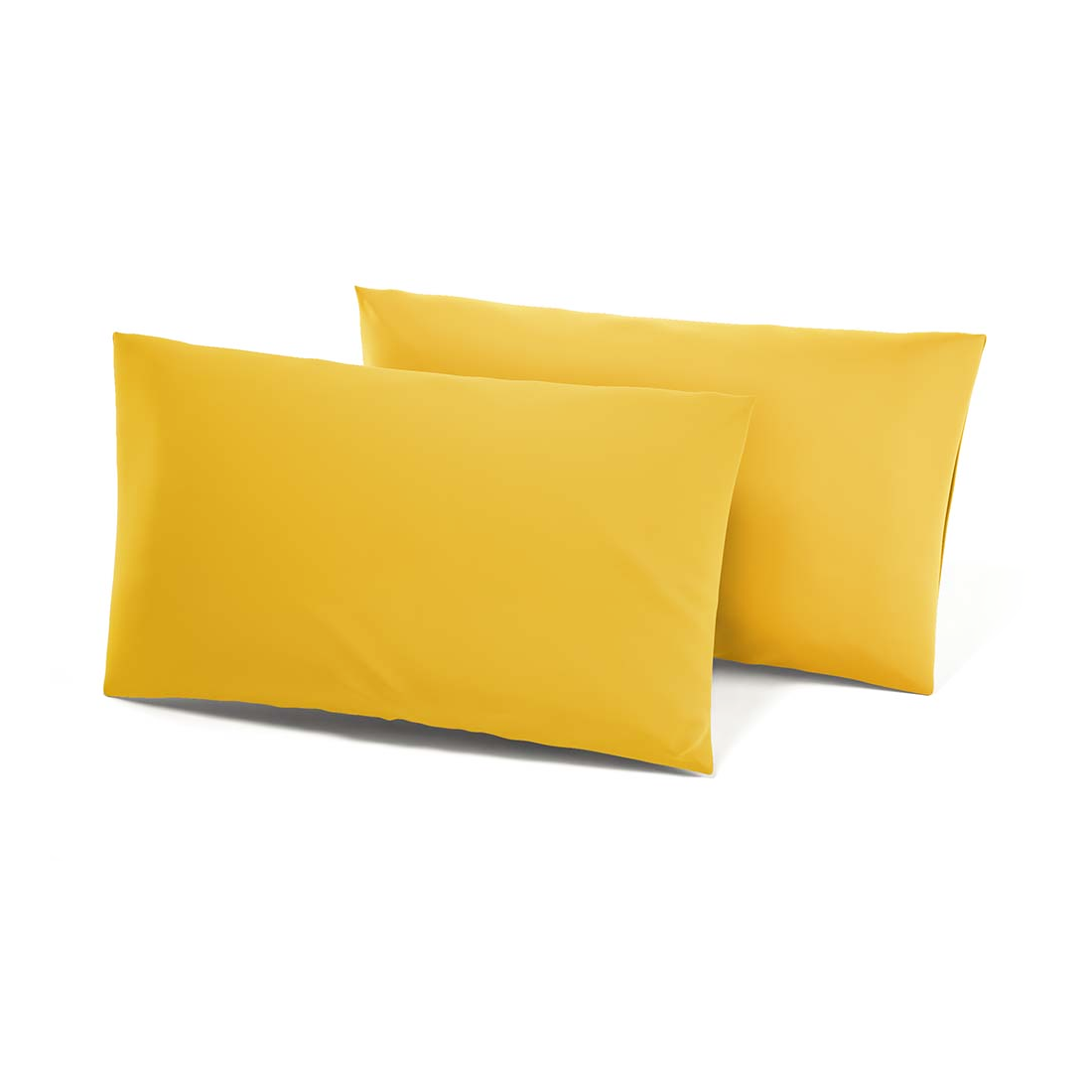 Ensemble de 2 Taies d'Oreiller en Coton Uni pour Lit Double 50x80cm