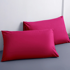 Ensemble de 2 Taies d'Oreiller en Coton Uni pour Lit Double 50x80cm