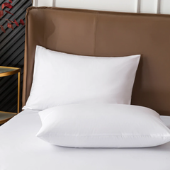 Ensemble de 2 Taies d'Oreiller en Coton Uni pour Lit Double 50x80cm