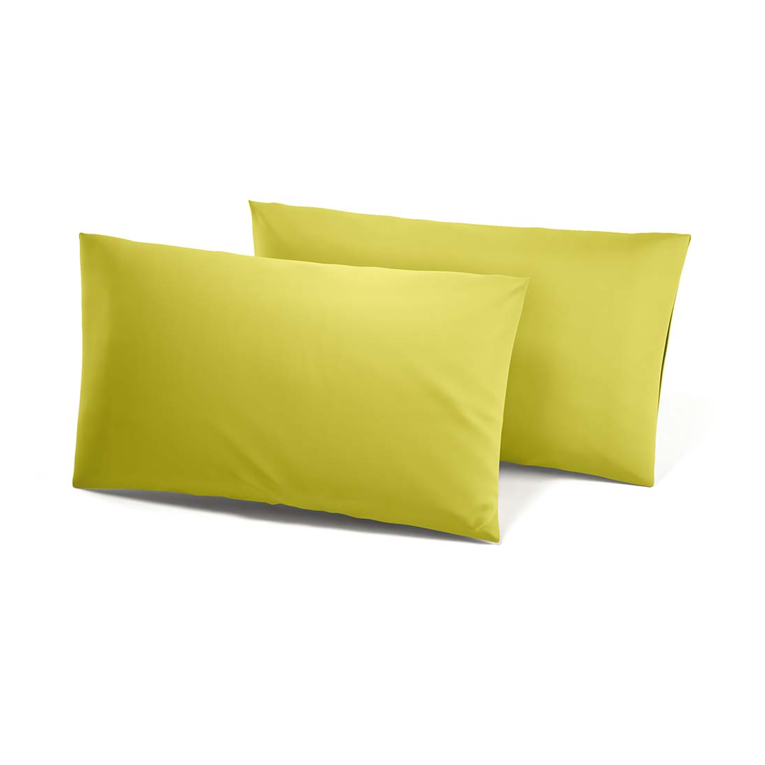 Ensemble de 2 Taies d'Oreiller en Coton Uni pour Lit Double 50x80cm