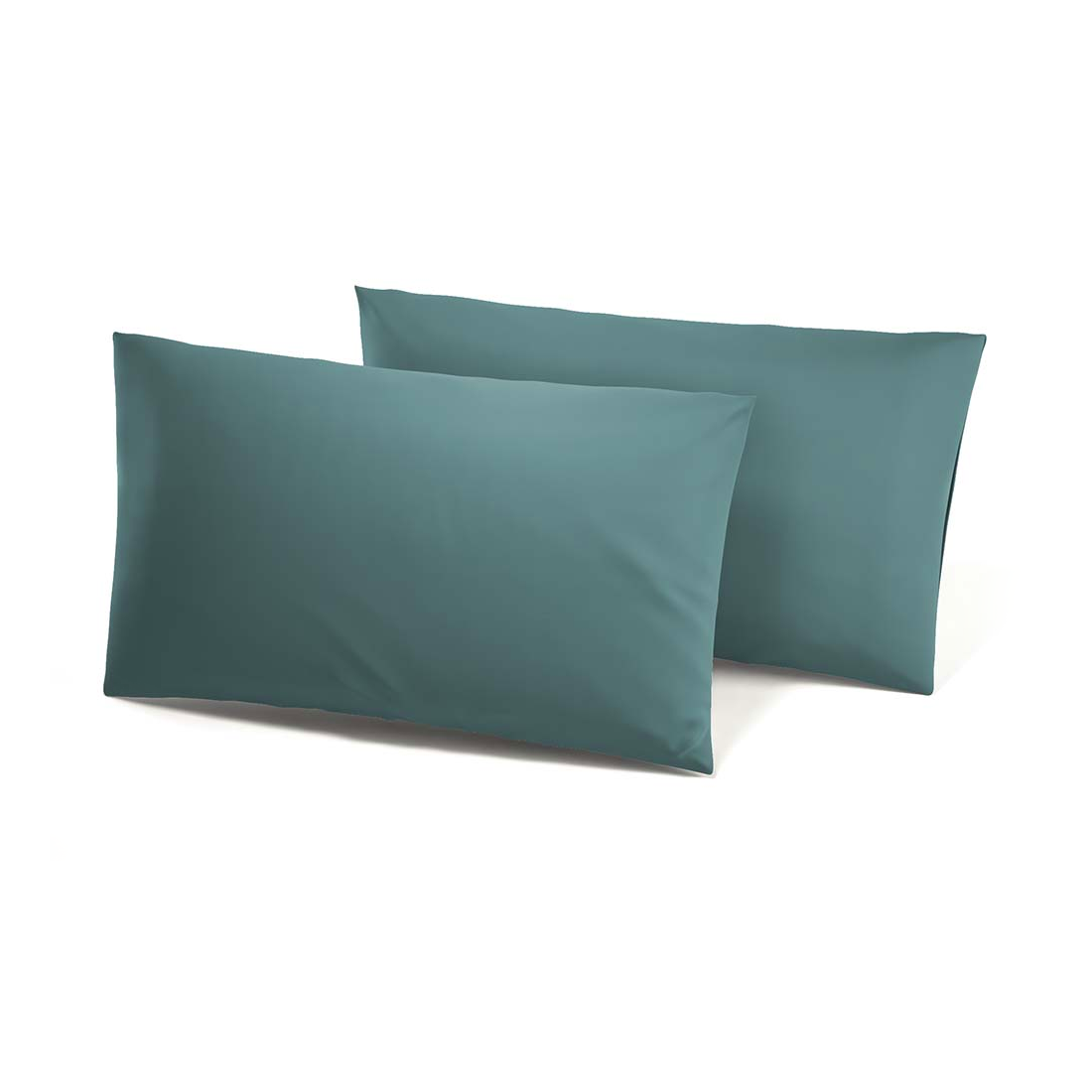 Ensemble de 2 Taies d'Oreiller en Coton Uni pour Lit Double 50x80cm
