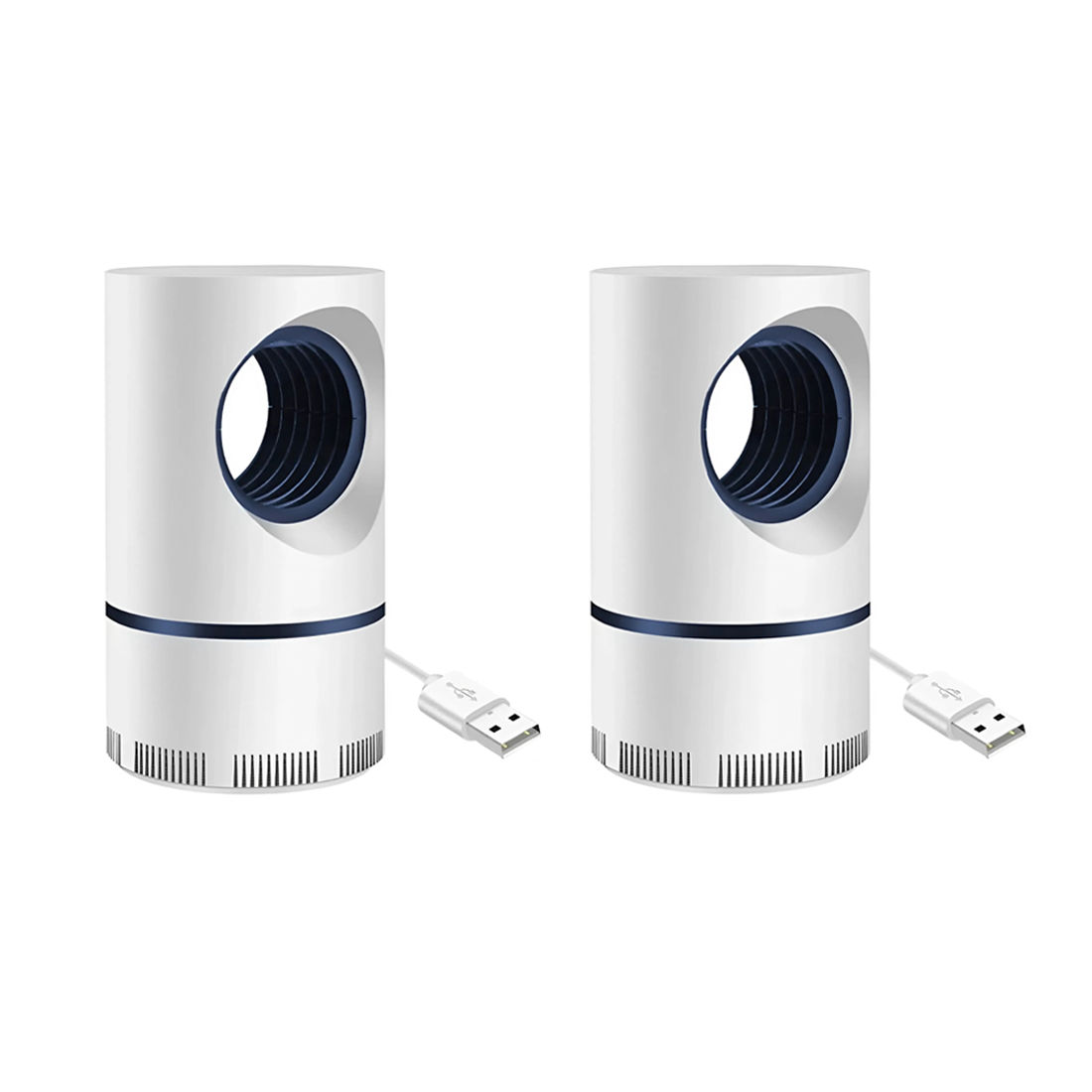 2pcs Lampe Anti-Moustiques Électrique Lumière UV Piège à Insectes Portable USB