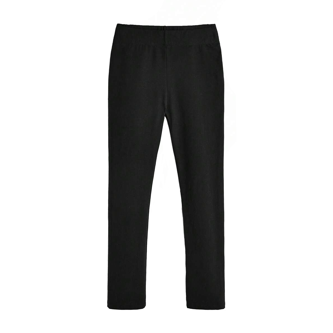 Leggings Femme Fitness en Coton Élastique d'Été Taille Haute Noir Uni