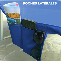 Serviette de Plage avec Poches et Coussin Gonflable en Microfibre
