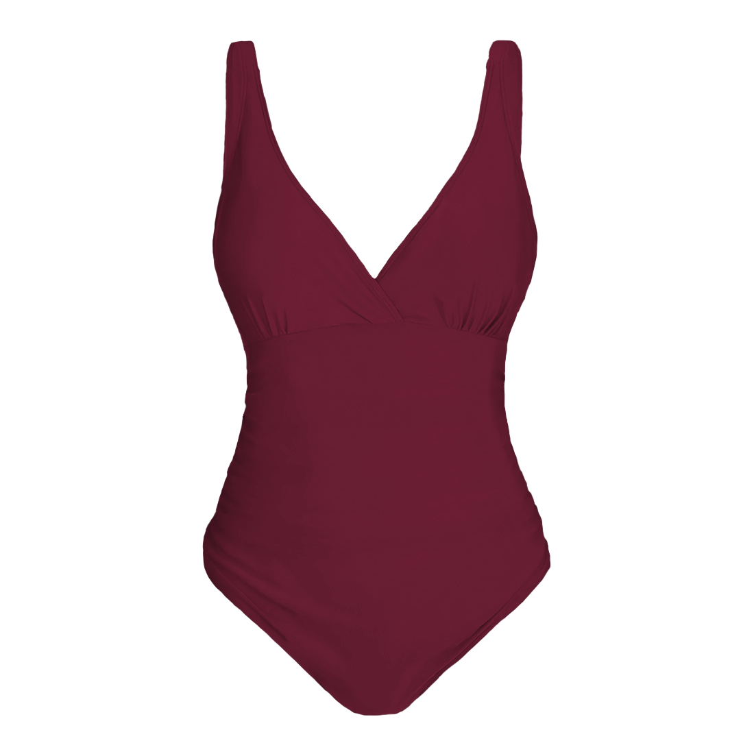 Maillot de Bain Entier Femme Uni Grande Taille Décolleté en V Contenatif