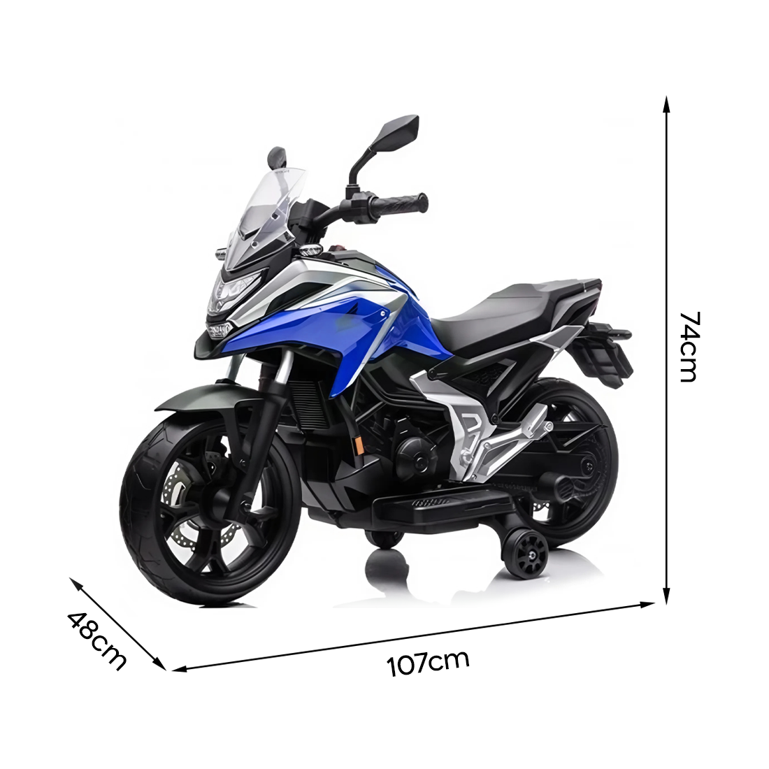 Moto électrique LT970 HONDA NC750, avec roues, lumières LED et sons.