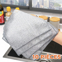 Chiffon en Fil Métallique, 10pcs Réutilisables pour Nettoyage et Vaisselle