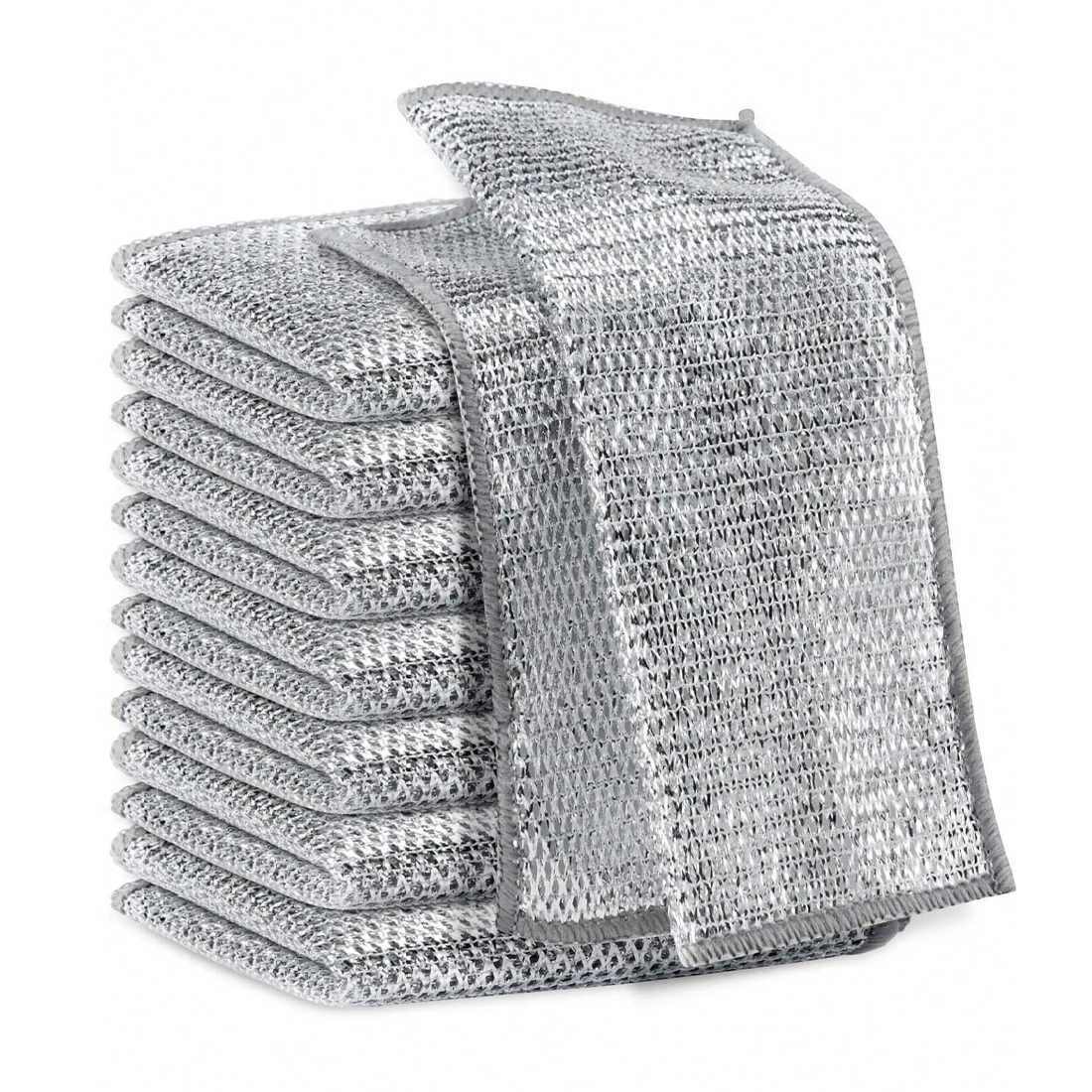Chiffon en Fil Métallique, 10pcs Réutilisables pour Nettoyage et Vaisselle