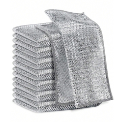 Chiffon en Fil Métallique, 10pcs Réutilisables pour Nettoyage et Vaisselle