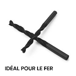 Set de 5 forets hélicoïdaux universels, diamètres 4, 5, 6, 8 et 10 mm