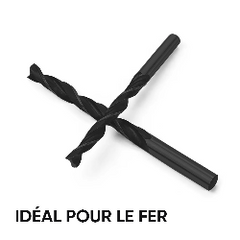 Set de 5 forets hélicoïdaux universels, diamètres 4, 5, 6, 8 et 10 mm
