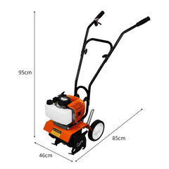 Motozappe à essence 52cc, fraiseuse de jardin moteur à explosion 2 temps 1,65 kW