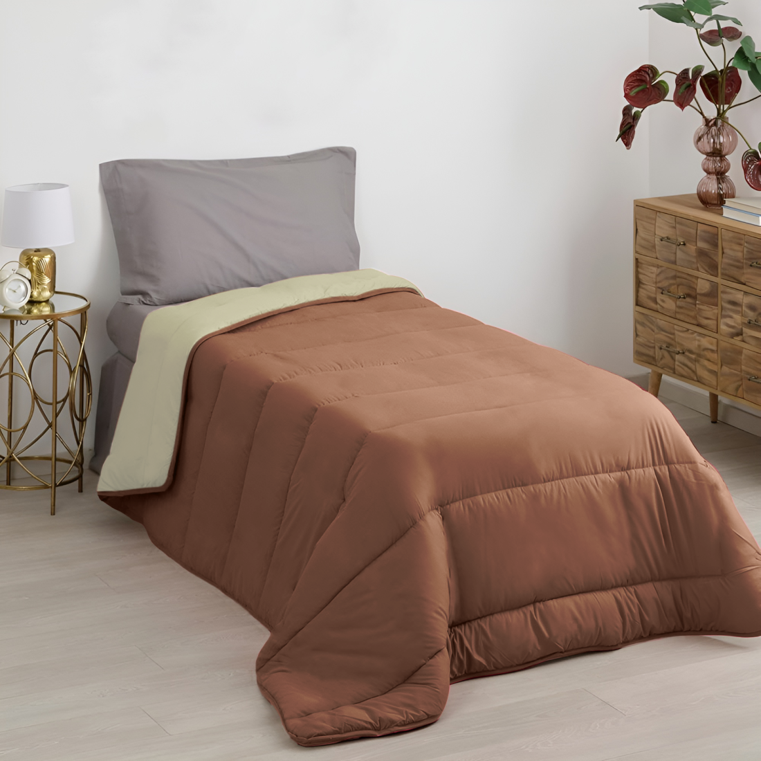 Couette simple d'hiver matelassée double face 170x260 cm Made in Italy