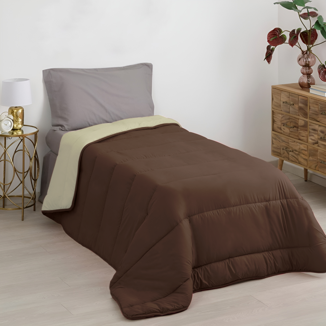 Couette simple d'hiver matelassée double face 170x260 cm Made in Italy